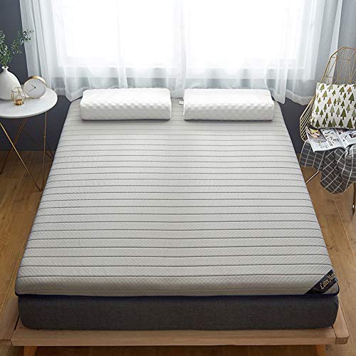 100% Natural Latex Mattress,Breathable Super Soft Foldable Tatami Mattress for Single Double Guest Bedroom Kids Room Gray Queen:150x200cm