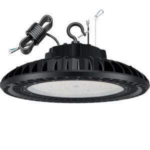 yellore 300w ufo led high bay light, lighting for warehouse, 41,000lm 1200w mh/hps equivalent, 5000k daylight dimmable, ip65 waterproof ul/dlc approved, 100-277v super bright