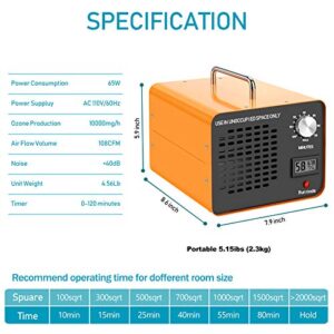 Commercial Ozone Generator 10000mg/h Air Purifier Ionizer Ozonator Deodorizer Ozone Machine Odor Removal for Rooms, Home, Smoke, Farms, Cars and Pets