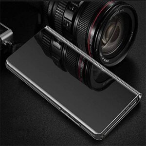 Asdsinfor Compatible with Xiaomi Redmi Note 9S Case Slim Stylish Make Up Mirror Case Multi-Function Flip with Stand Case Compatible with Xiaomi Redmi Note 9 Pro/Note 9 Pro MAX Mirror PU Black QH