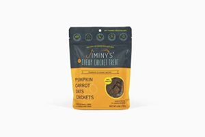 jiminy's cricket treats - chewy hypoallergenic dog treats, 100% made in the usa , cricket dog treats, gluten-free, sustainable, all natural dog treats, high protein - pumpkin & carrot, 6oz bag