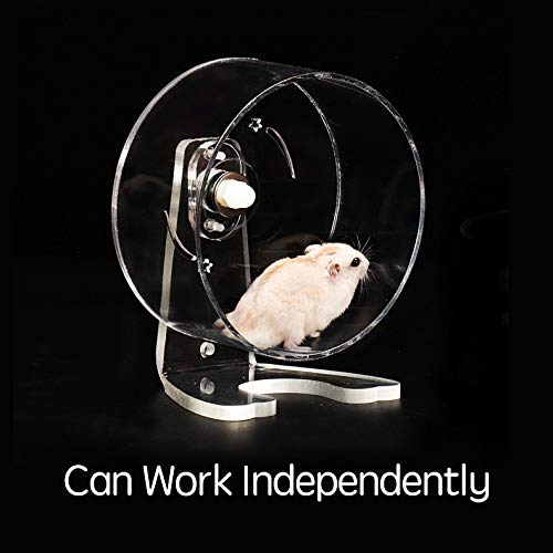 Quiet Hamster Exercise Wheel Silent Spinner, Made of crylic, Stand Included (8.7")