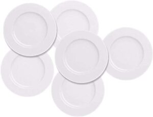 easydancing salad dessert plate 7.5inch white porcelain dinner set of 6 with round flat design good for the gift