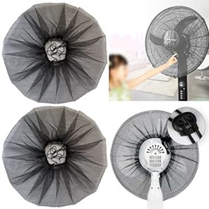 2 pack - 16" fan cover,washable pedestal fan dustproof cover,protect kid children baby finger net mesh fan guard,summer home fan safety dust cover,perfect for parents of toddlers (black)