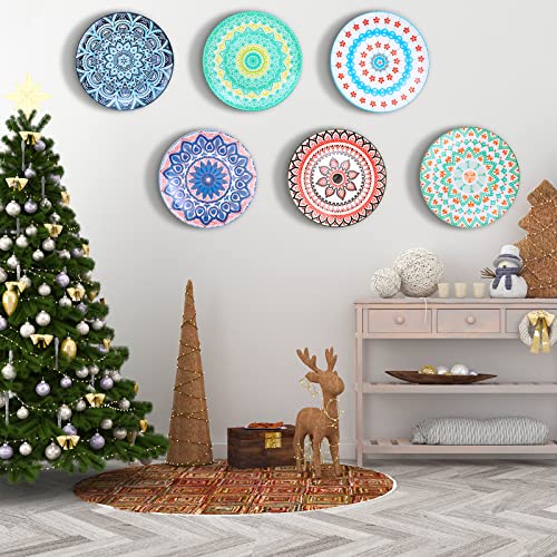 Farielyn-X 6 Pack Porcelain Dinner Plates - 10.5 Inch Diameter - Pizza Pasta Serving Plates Dessert Dishes - Microwave, Oven, and Dishwasher Safe, Scratch Resistant - Set of 6