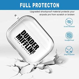 Daft Threads Airpods Pro Clear Case Cover - The Office Tv Show Merchandise,Clear Premium Hard Shell Accessories Compatible with Apple AirPods Pro (Dunder Mifflin)