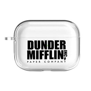 Daft Threads Airpods Pro Clear Case Cover - The Office Tv Show Merchandise,Clear Premium Hard Shell Accessories Compatible with Apple AirPods Pro (Dunder Mifflin)