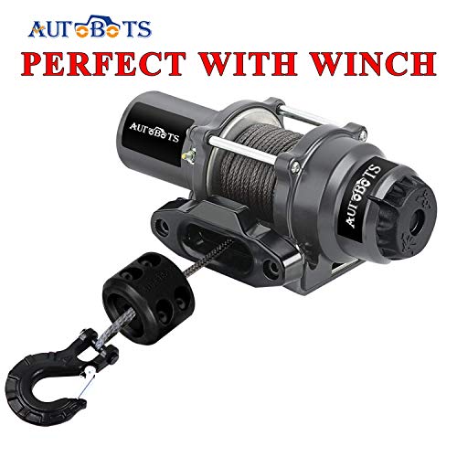 AUTOBOTS Upgrade Heavy Duty Winch Hook Forged Steel 3/8" Grade 70 Safety Latch Winch Cable Hook Stopper & Clevis Slip Winch Hook Sets, Max 35,000 lbs,Black