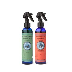 nantucket spider 2-pack bundle extra strength tick repellent spray and natural insect repellent for dogs| deet free with organic essential oils | repels ticks and mosquitoes | 08 fl oz (each)
