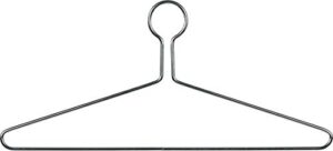 chrome metal anti-theft closed loop suit hanger in 17" length x 3/16" thick, box of 25