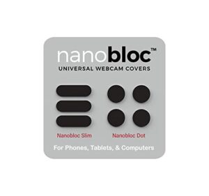 eyebloc nanobloc universal webcam covers - privacy protection accessory, no residue application, safe screen closure - dots and bars, 7 pieces - black