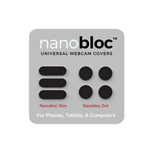 Eyebloc Nanobloc Universal Webcam Covers - Privacy Protection Accessory, No Residue Application, Safe Screen Closure - Dots and Bars, 7 Pieces - Black