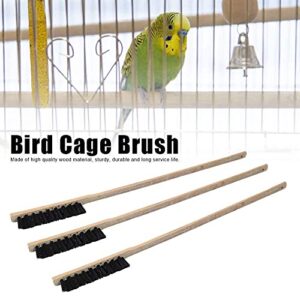Long Handled Birdcage Brush,YOUTHINK 3Pcs Bird Cage Brush Wooden Durable Long Handle Bird Cleaning Brush for Parrots Birds Cage Necessary Supplies