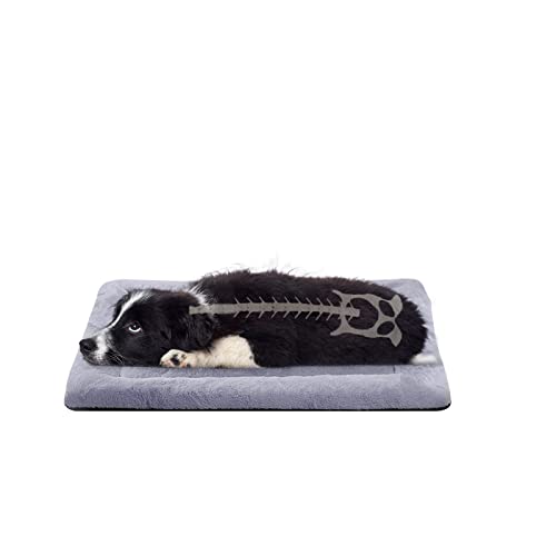 PETCIOSO Super Soft Dog Cat Crate Bed Blanket-Fluffy Pet Bed All Season-Machine Wash & Dryer Friendly-Anti-Slip Pet Beds（NOT for Chewer (36in,Grey)