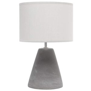 simple designs lt2059-gry pinnacle concrete table lamp, gray
