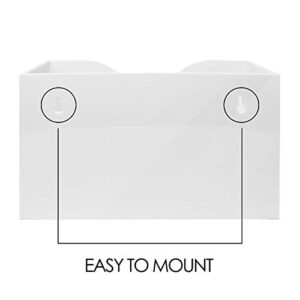 Essentially Yours Acrylic Folded Paper Towel Holder - Wall Mounted or Freestanding | Dispenser for Multifold, Trifold, and C Fold Napkins (White)