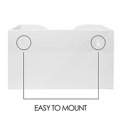 Essentially Yours Acrylic Folded Paper Towel Holder - Wall Mounted or Freestanding | Dispenser for Multifold, Trifold, and C Fold Napkins (White)