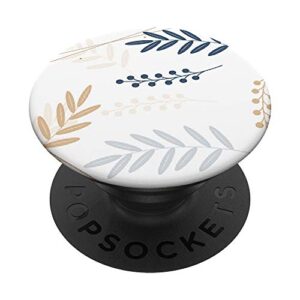 Vintage flower leaves pattern PopSockets PopGrip: Swappable Grip for Phones & Tablets