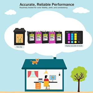 Cartlee Remanufactured High Yield Ink Cartridge Replacement for PG-240XL 240 XL CL-241XL 241 XL PIXMA MX472 MX452 MG3220 MG3520 MX432 MX439 MG2120 MX512 MG3600 MG3620 MX459 MX479 (3 Black, 2 Color)