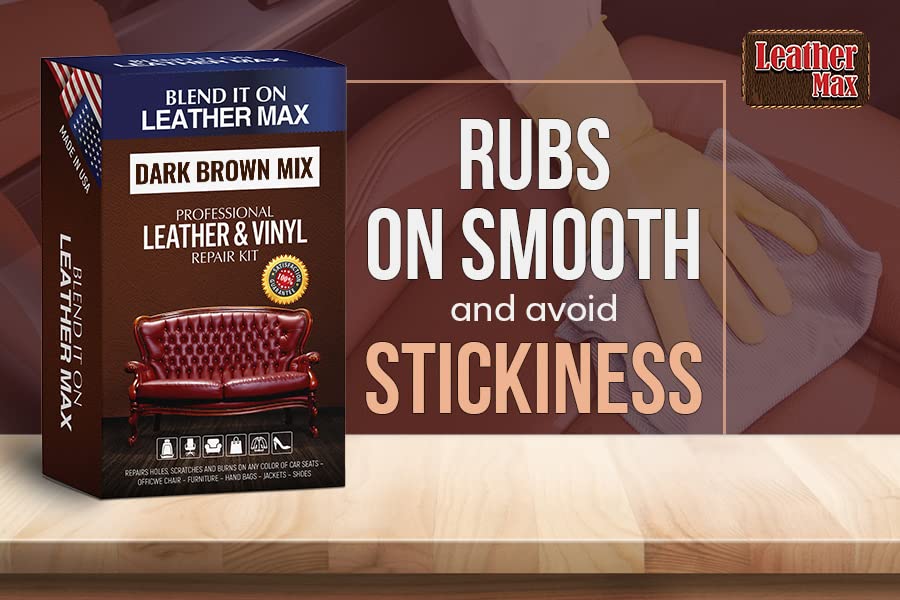 Leather Max Quick Blend Refinish and Repair Kit, Restore, Recolor & Repair / 3 Color Shades to Blend with/Leather Vinyl Bonded (Dark Brown Mix)