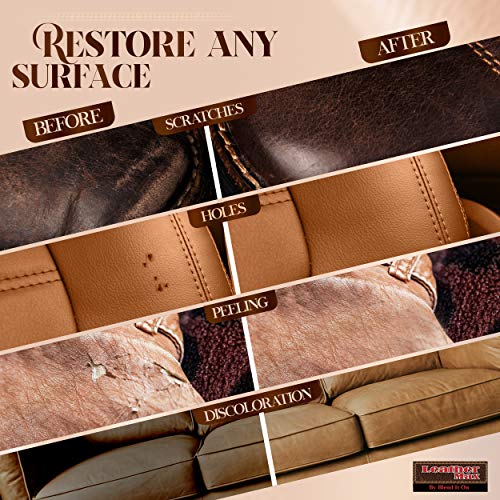 Leather Max Quick Blend Refinish and Repair Kit, Restore, Recolor & Repair / 3 Color Shades to Blend with/Leather Vinyl Bonded (Dark Brown Mix)