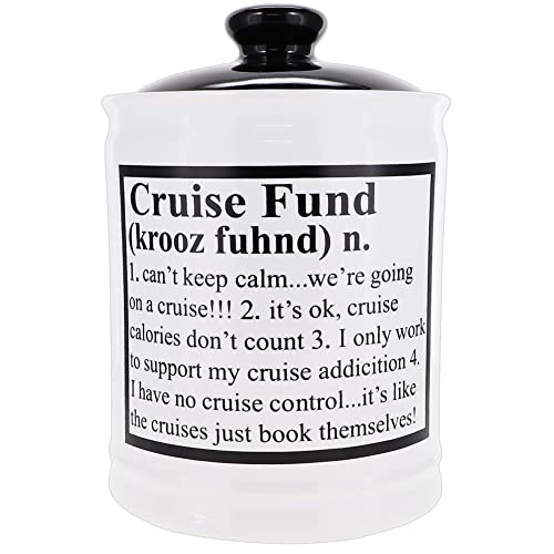 Cottage Creek Cruise Fund Piggy Bank for Adults Ceramic Cruise Vacation Jar, Cruise Gifts