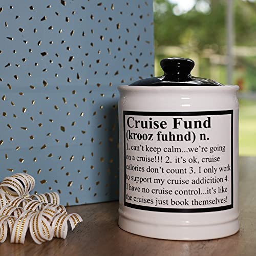 Cottage Creek Cruise Fund Piggy Bank for Adults Ceramic Cruise Vacation Jar, Cruise Gifts