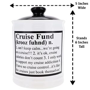 Cottage Creek Cruise Fund Piggy Bank for Adults Ceramic Cruise Vacation Jar, Cruise Gifts