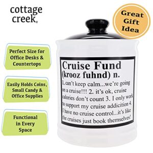 Cottage Creek Cruise Fund Piggy Bank for Adults Ceramic Cruise Vacation Jar, Cruise Gifts