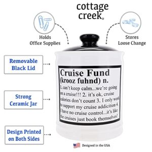 Cottage Creek Cruise Fund Piggy Bank for Adults Ceramic Cruise Vacation Jar, Cruise Gifts