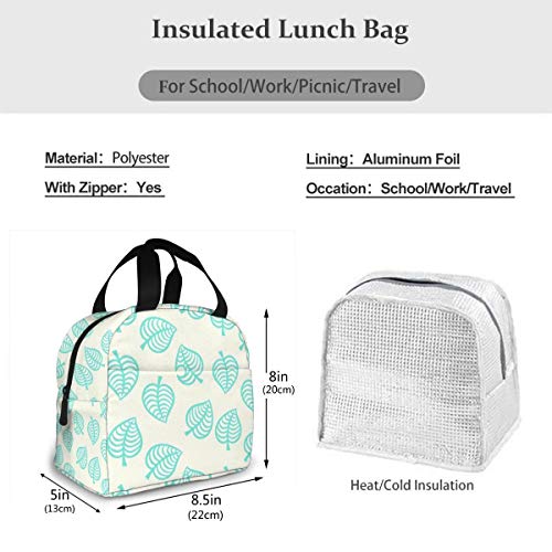 Leaves Leak Proof and Reusable refrigerated Lunch Bag - Durable Compact Office School Lunch Box for Women, Men