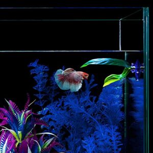 Fashionclubs 4pcs Betta Bead Leaf Hammock, Silk Betta Fish Leaf Hammocks Pad Lounger Toys Lightweight and Realistic Fish Hideout Plastic Aquarium Plants Accessories for Fish Tank Decorations