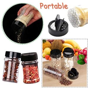 16 Pack 7oz Clear Plastic Spice Jars,Storage Container Bottle Containers with Black Cap,Perfect for Storing Spice,Herbs and Powders,Provide Chalkboard Labels and Chalk Marker