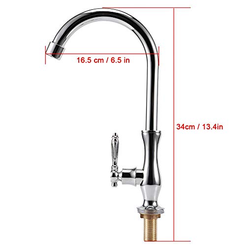 ANGGREK Kitchen Faucet - G1/2" Male Thread Kitchen Sink Faucet 360?Rotatable Easy Install Drinking Water Tap High Arc Vertical Cold Water Faucet