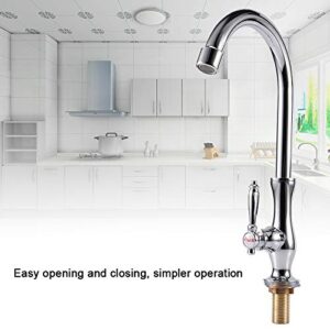 ANGGREK Kitchen Faucet - G1/2" Male Thread Kitchen Sink Faucet 360?Rotatable Easy Install Drinking Water Tap High Arc Vertical Cold Water Faucet