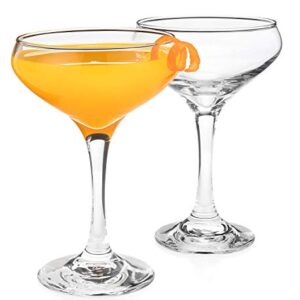 HISTORY COMPANY The 1930 Algonquin Round Table Cocktail Coupe Glass 2-Piece Set (Gift Box Collection)