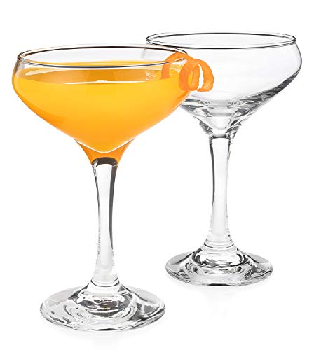 HISTORY COMPANY The 1930 Algonquin Round Table Cocktail Coupe Glass 2-Piece Set (Gift Box Collection)