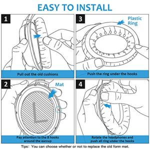 Replacement Ear Pads for Bose QC35, Ear Cushion Kits with Memory Form Compatible with QuietComfort 35 Headphones(1Pair Black)