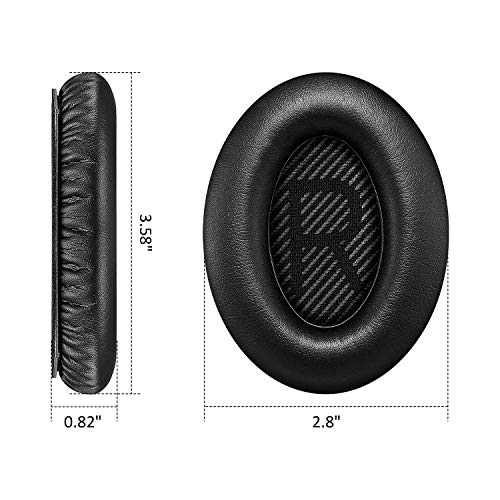 Replacement Ear Pads for Bose QC35, Ear Cushion Kits with Memory Form Compatible with QuietComfort 35 Headphones(1Pair Black)