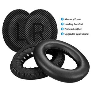 Replacement Ear Pads for Bose QC35, Ear Cushion Kits with Memory Form Compatible with QuietComfort 35 Headphones(1Pair Black)