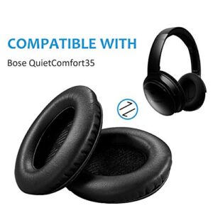 Replacement Ear Pads for Bose QC35, Ear Cushion Kits with Memory Form Compatible with QuietComfort 35 Headphones(1Pair Black)