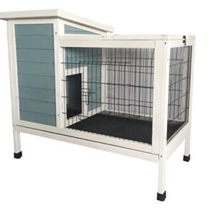 Seny Wooden Rabbit Hutch Bunny Cage Bunny Hutch W38 x D22.5 x H34