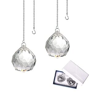 40mm crystal ball prism ball suncatcher for window rainbow maker crystal glass ball pendant for hanging clear pack of 2