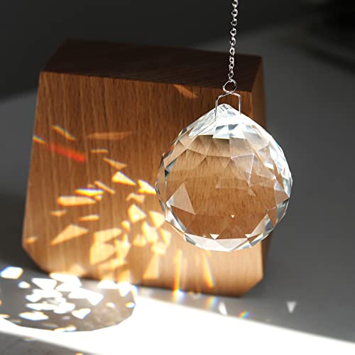 40mm Crystal Ball Prism Ball Suncatcher for Window Rainbow Maker Crystal Glass Ball Pendant for Hanging Clear Pack of 2