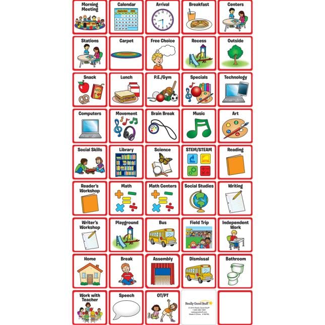 Individual Student Visual Schedule - 1 holder, 55 cards