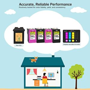 Cartlee 4 Remanufactured High Yield Ink Cartridge Replacement for PG-240XL 240 XL CL-241XL 241 XL PIXMA MX472 MX452 MG3220 MG3520 MX432 MX439 MG2120 MX512 MG3600 MG3620 MX459 MX479 (2 Black, 2 Color)