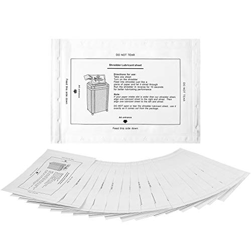 ABuff 20 Pcs Shredder Oil Papers, White 8-2/5 x 6 Inch Cleaning Shredder Lubricant Sheets, More Convenient Lubricant Paper for Paper Shredder, Sharpening & Lubricating Sheets for Home Office