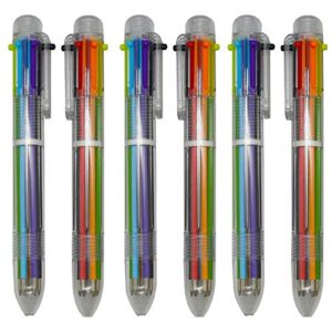maydahui 12pcs multicolor ballpoint pen 6-in-1 retractable ball point pens transparent barrel for office school students