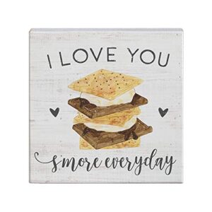 simply said, inc small talk squares, i love you s'more every day - rustic wooden sign 5.25 x 5.25 in sts1438
