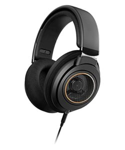 philips over ear open back stereo headphones wired with detachable audio jack, studio monitor headphones for recording podcast dj music piano guitar (shp9600)
